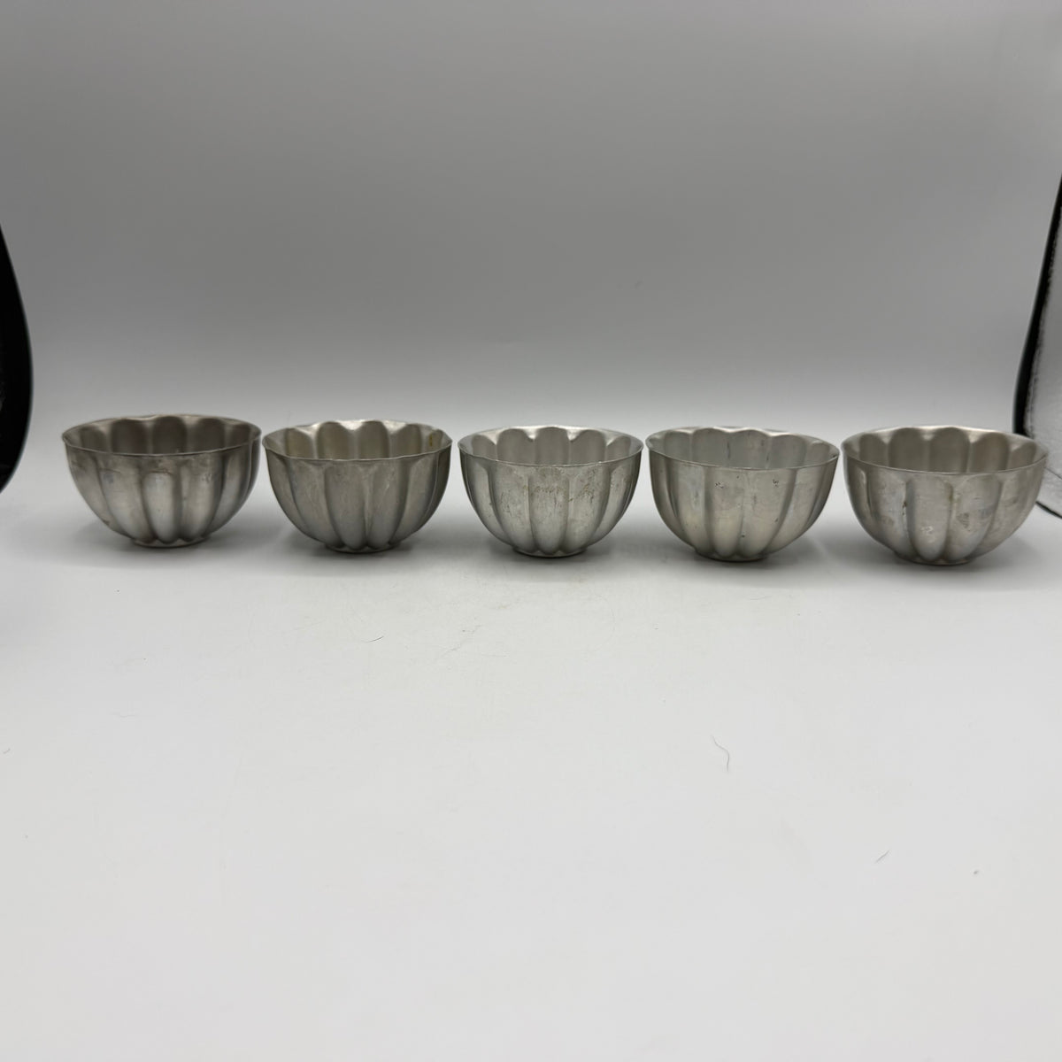 1970s Fluted Aluminum JELL-O Individual Molds, Set of 10