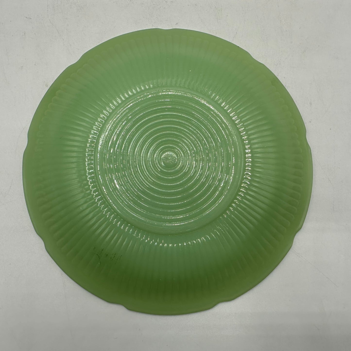 Fire King Jadeite Saucer, Alice Pattern