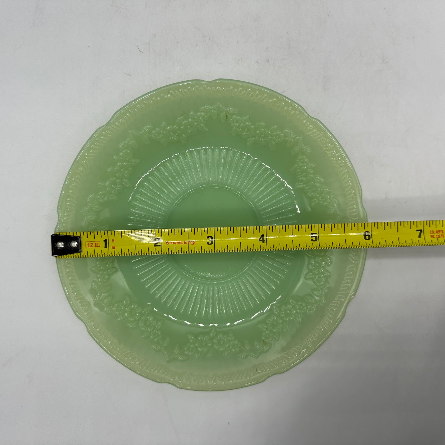 Fire King Jadeite Saucer, Alice Pattern