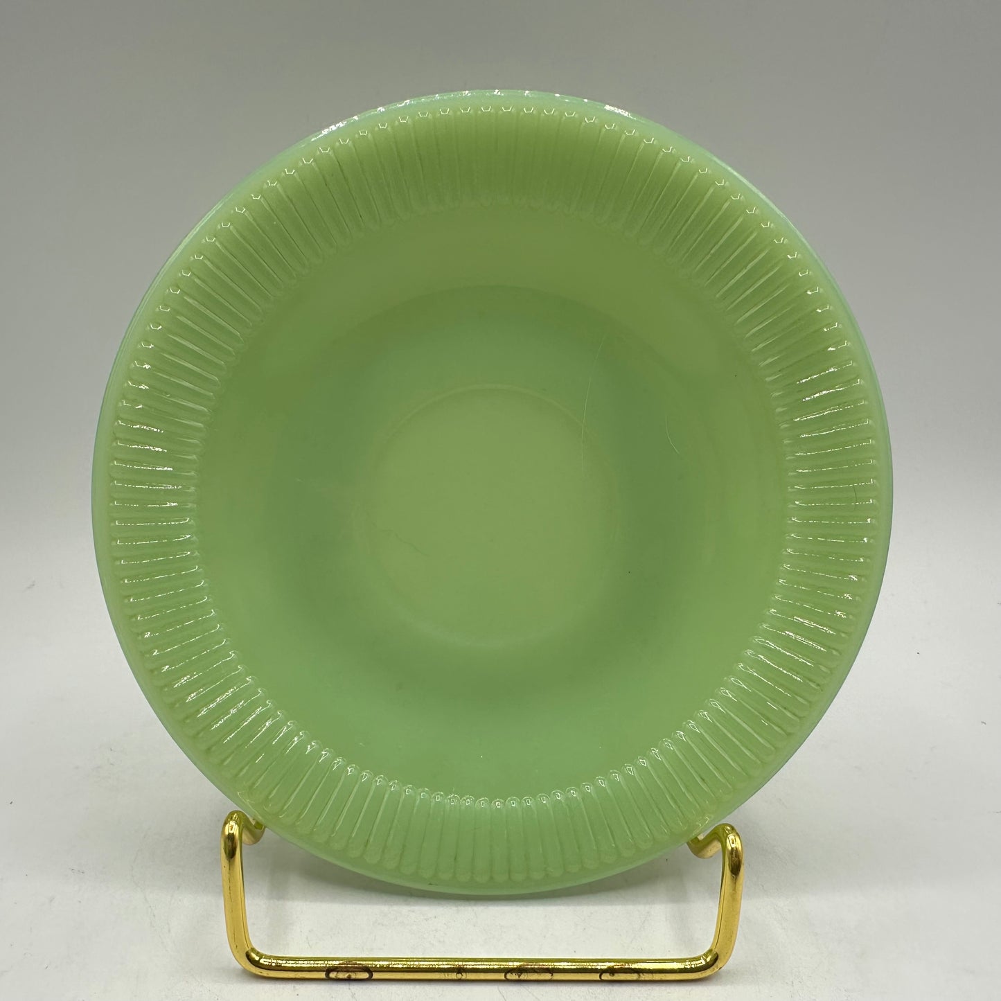 Fire King Jadeite Saucers, Jane Ray Pattern, Set of 2