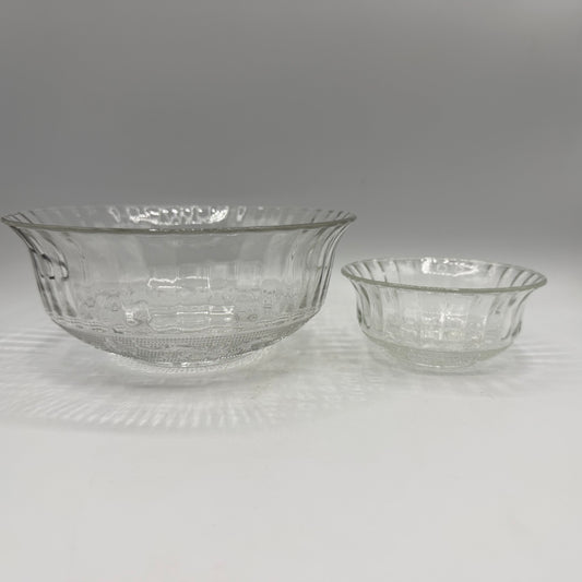 KIG Malaysia Glass Bowls Sandwich Pattern, Set of 2
