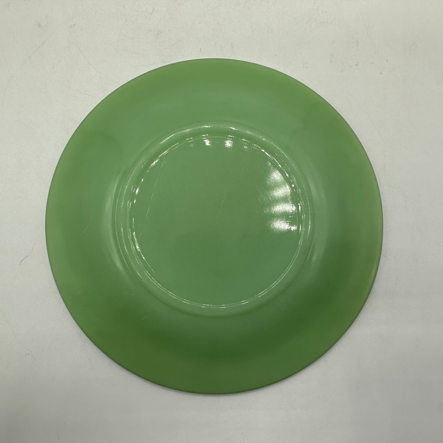 Fire King Jadeite Saucers, Jane Ray Pattern, Set of 2