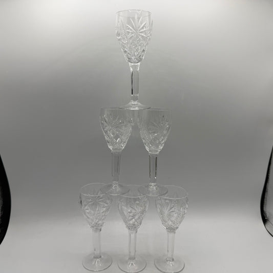Crystal Cordials, Geometric Pattern, Set of 6