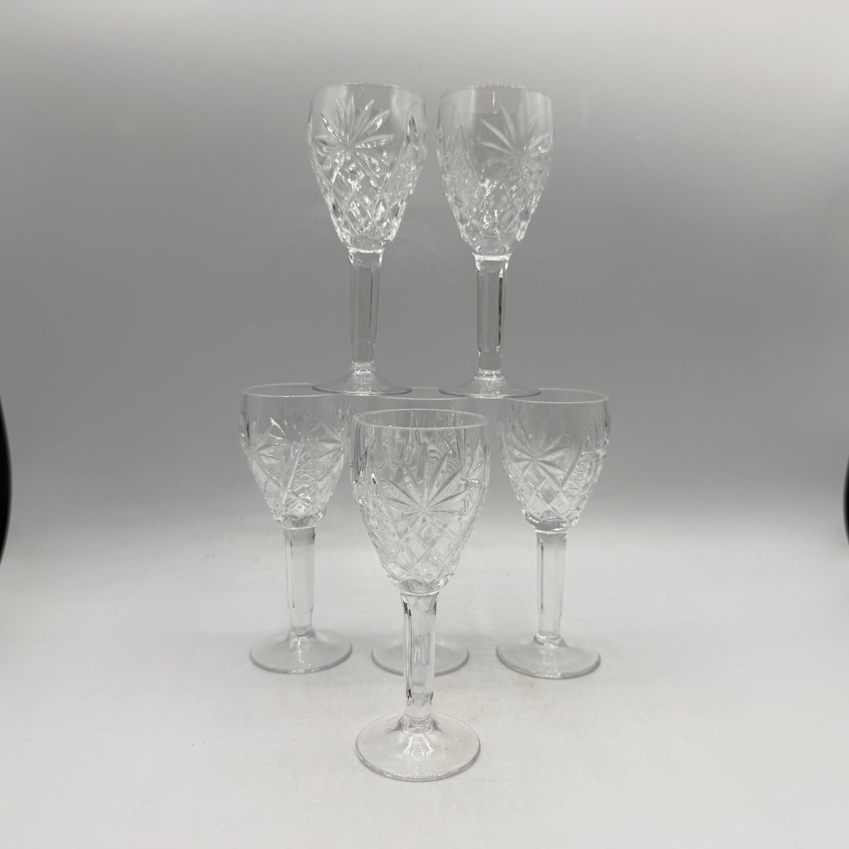 Crystal Cordials, Geometric Pattern, Set of 6