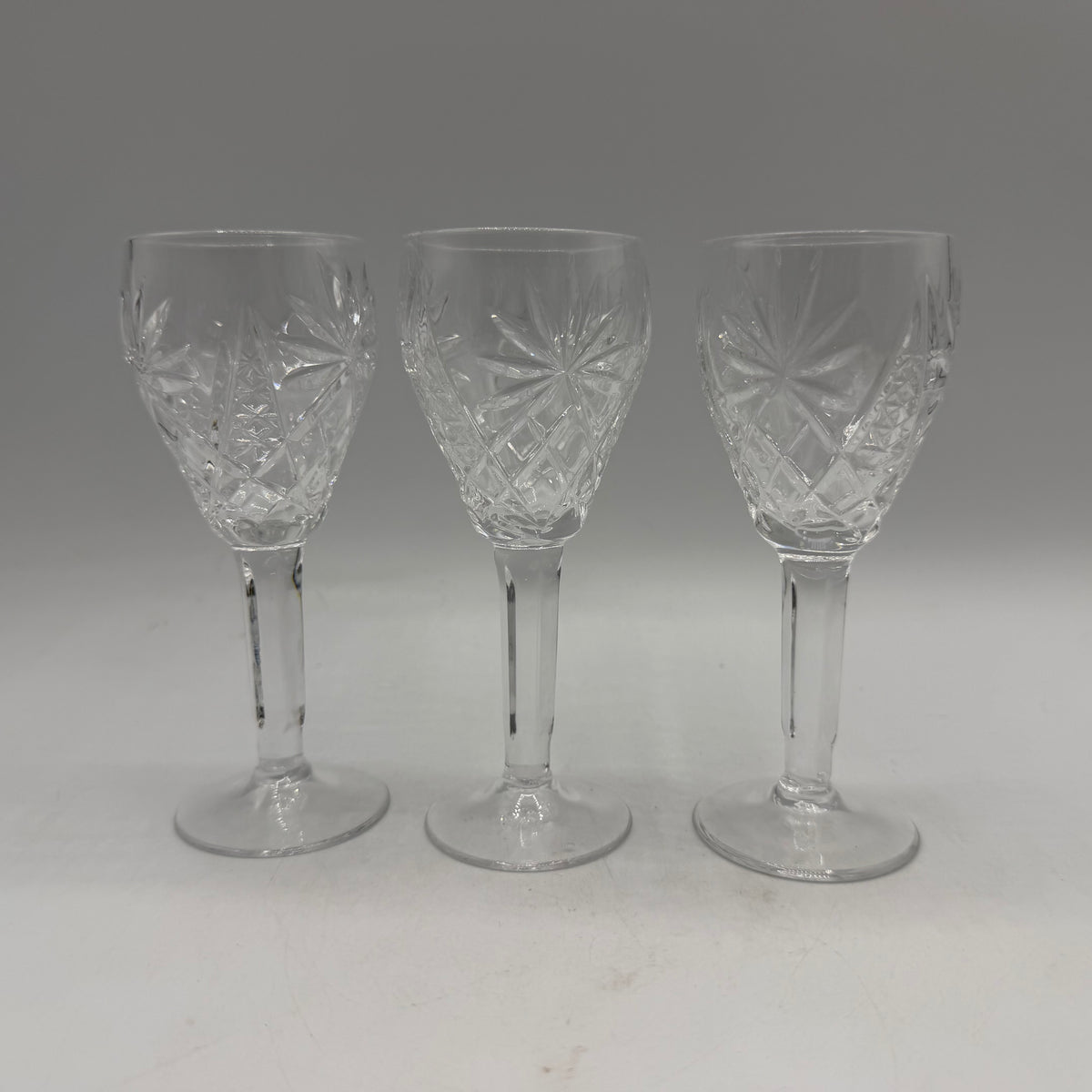 Crystal Cordials, Geometric Pattern, Set of 6