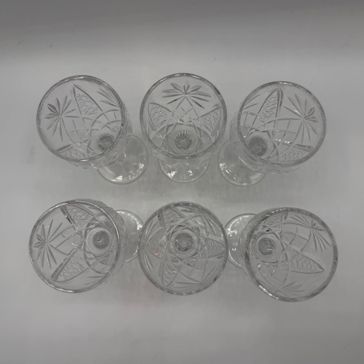 Crystal Cordials, Geometric Pattern, Set of 6