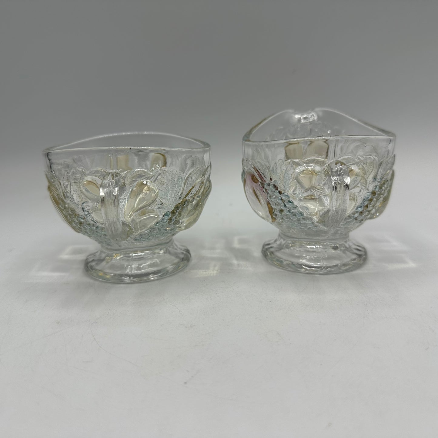 Westmoreland Della Robbia Clear Open Sugar Bowl and Creamer