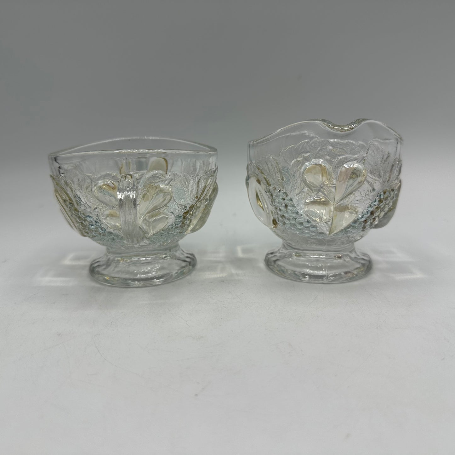 Westmoreland Della Robbia Clear Open Sugar Bowl and Creamer