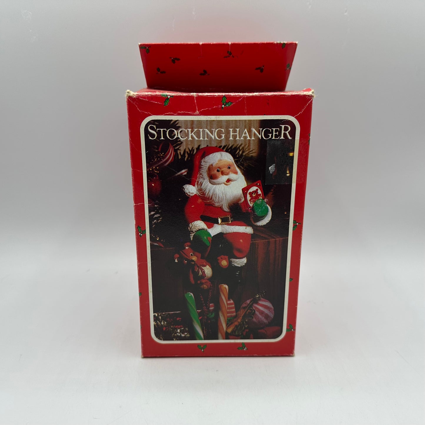 Vintage Santa Claus & Teddy Bear Christmas Stocking Hanger