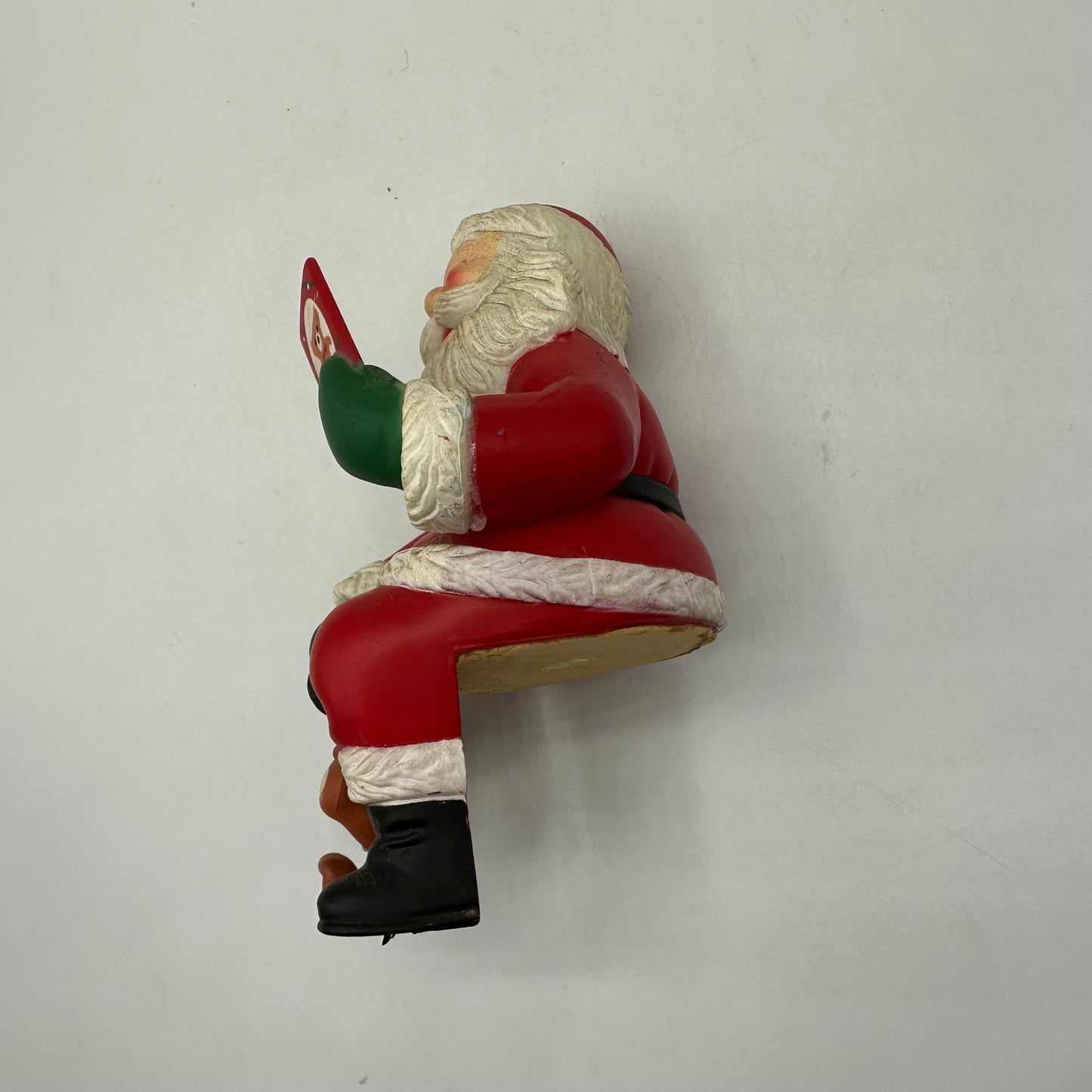 Vintage Santa Claus & Teddy Bear Christmas Stocking Hanger