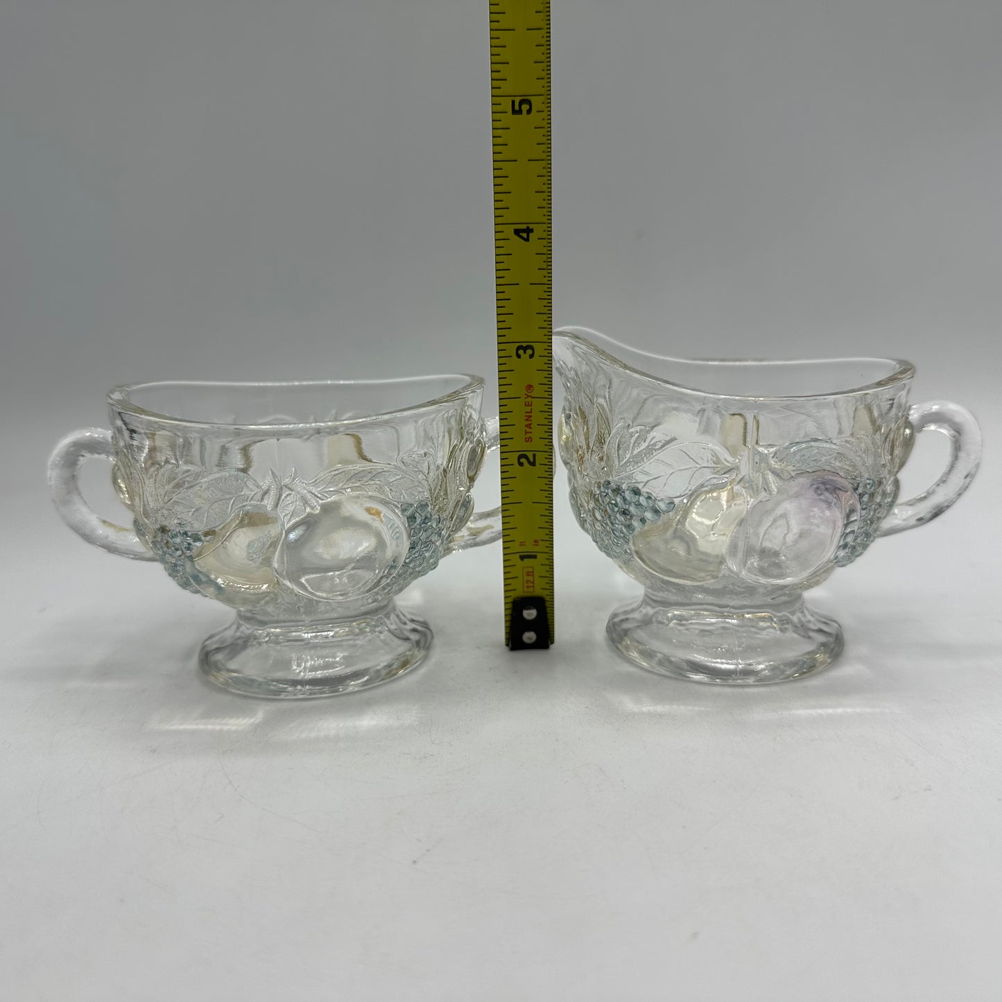 Westmoreland Della Robbia Clear Open Sugar Bowl and Creamer