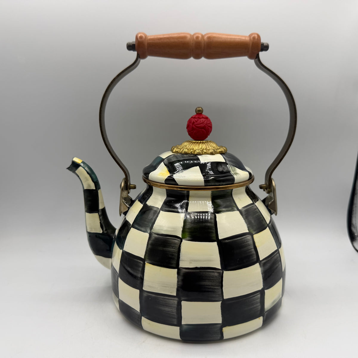 Mackenzie-Childs Courtly Check Tea Kettle Teapot