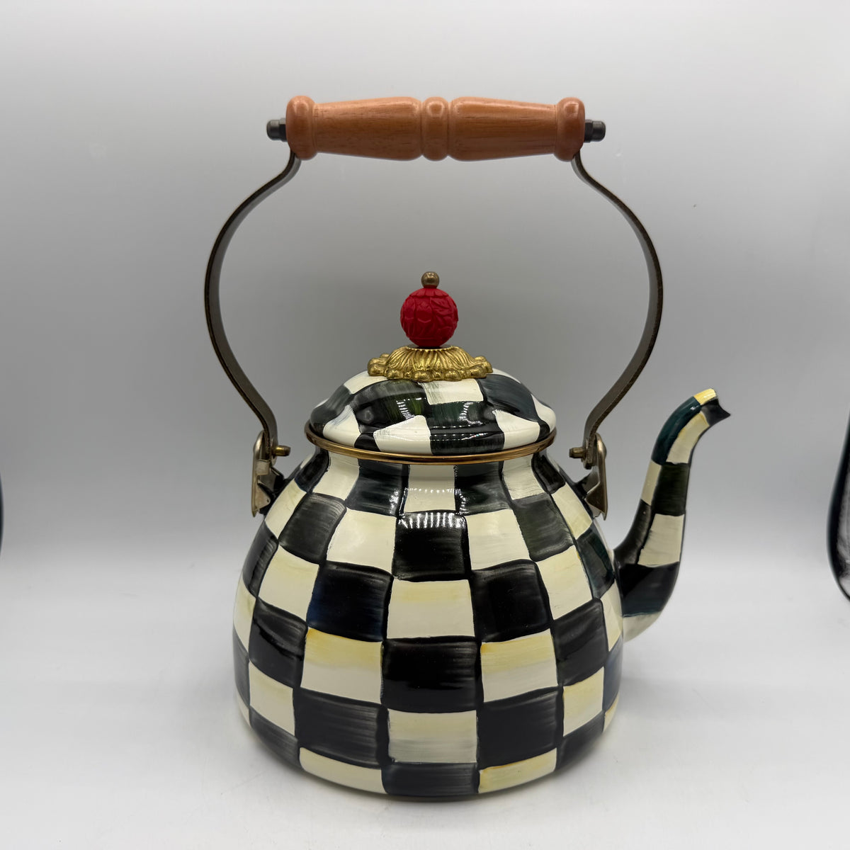 Mackenzie-Childs Courtly Check Tea Kettle Teapot