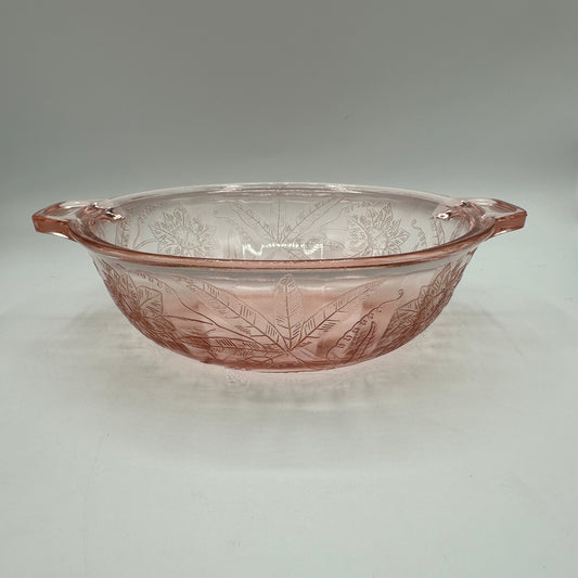 Jeannette Floral Poinsettia Pink Handled Vegetable Bowl, No Lid