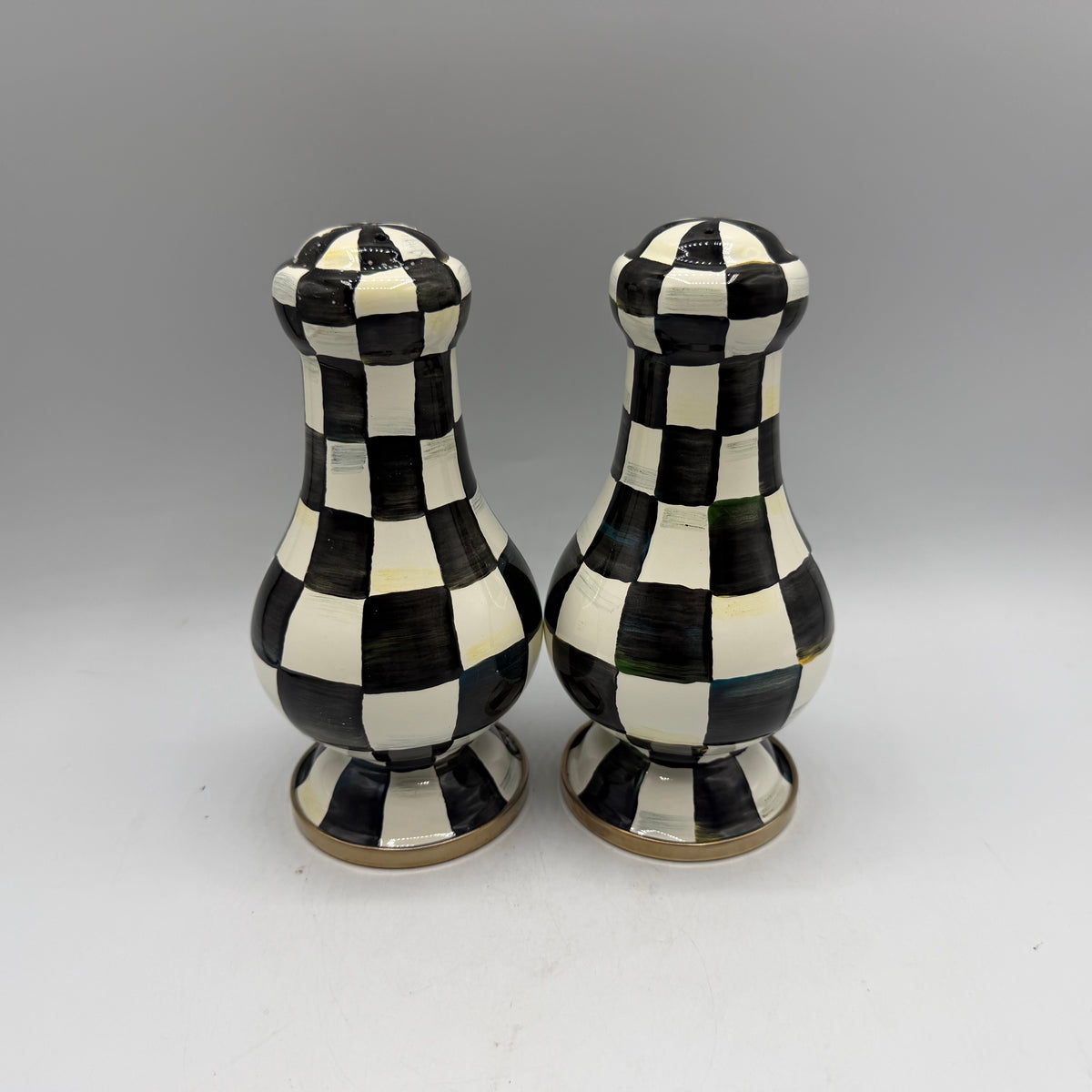 MacKenzie Childs Courtly Check Salt & Pepper Shaker, Large