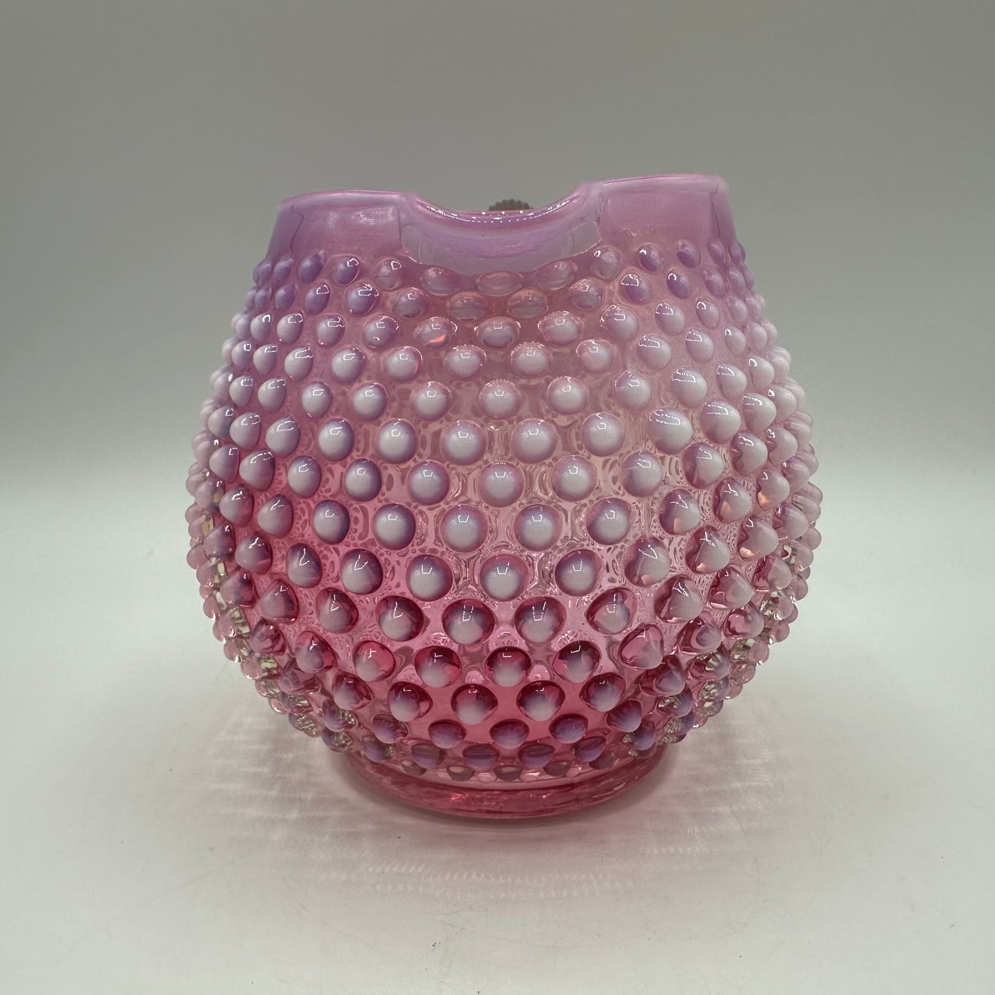 Fenton Cranberry Opalescent Hobnail Squat Pitcher