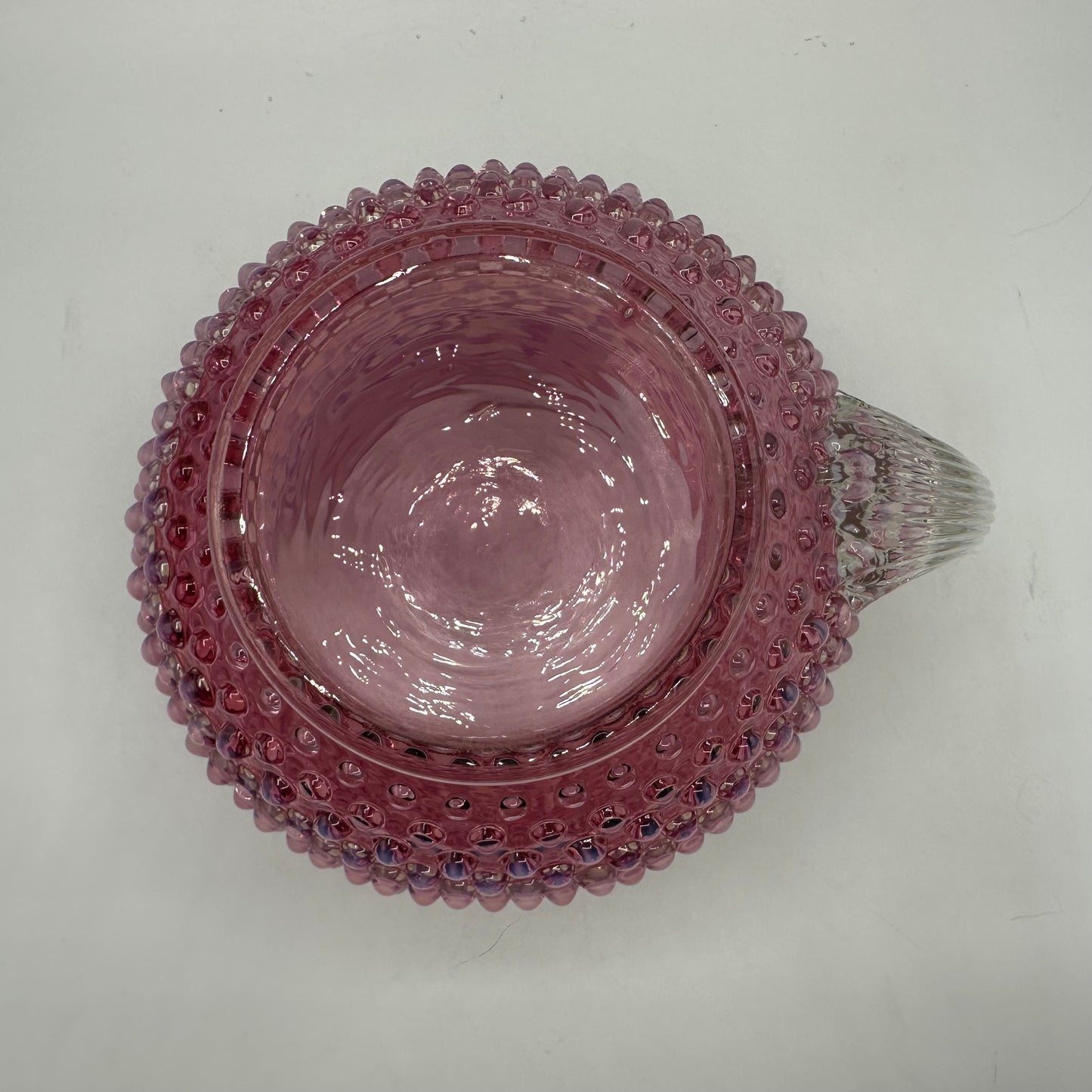 Fenton Cranberry Opalescent Hobnail Squat Pitcher