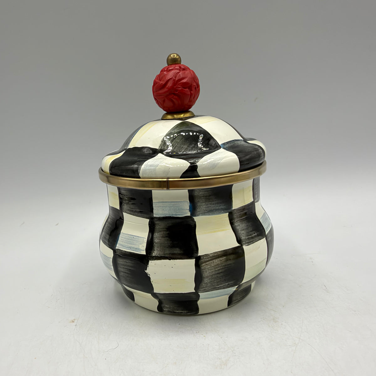 MacKenzie-Childs Courtly Check Enamel Lidded Sugar Bowl and Creamer