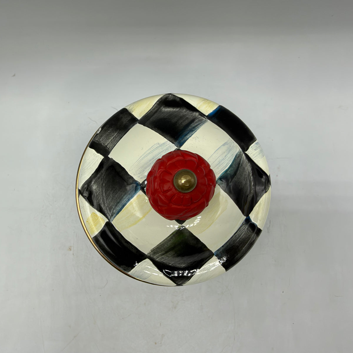 MacKenzie-Childs Courtly Check Enamel Lidded Sugar Bowl and Creamer