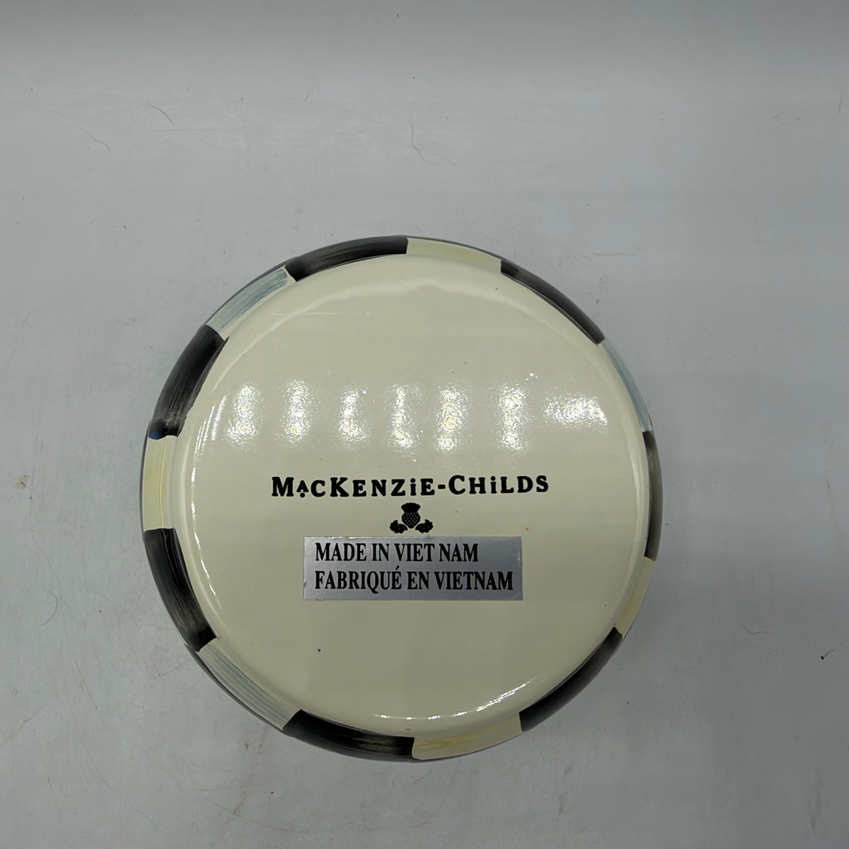 MacKenzie-Childs Courtly Check Enamel Lidded Sugar Bowl and Creamer