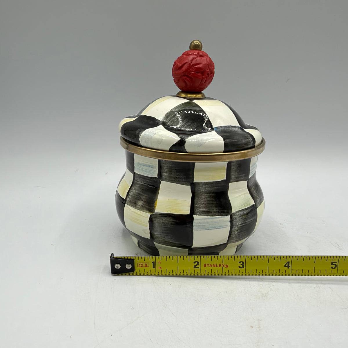 MacKenzie-Childs Courtly Check Enamel Lidded Sugar Bowl and Creamer