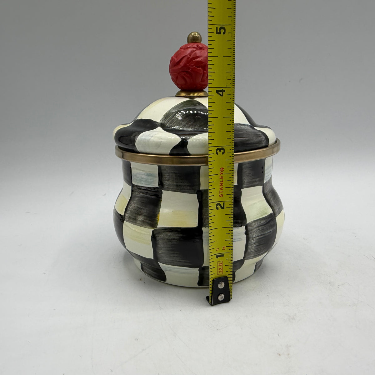 MacKenzie-Childs Courtly Check Enamel Lidded Sugar Bowl and Creamer