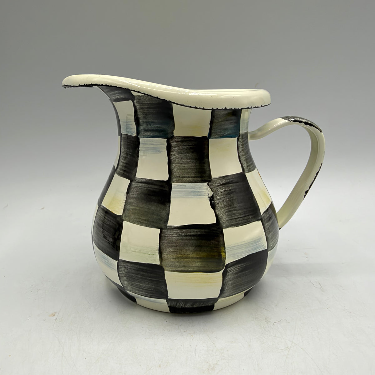 MacKenzie-Childs Courtly Check Enamel Lidded Sugar Bowl and Creamer