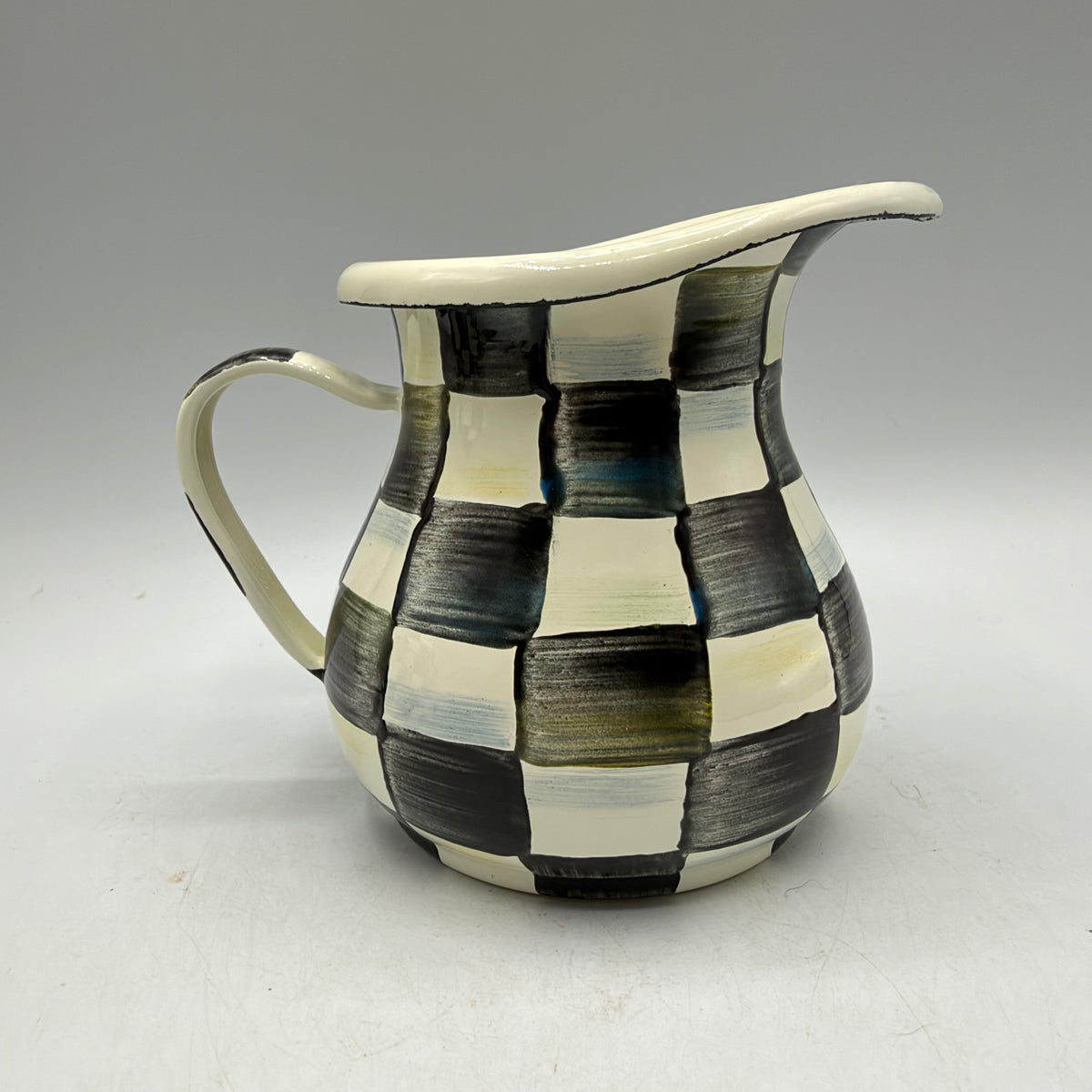 MacKenzie-Childs Courtly Check Enamel Lidded Sugar Bowl and Creamer