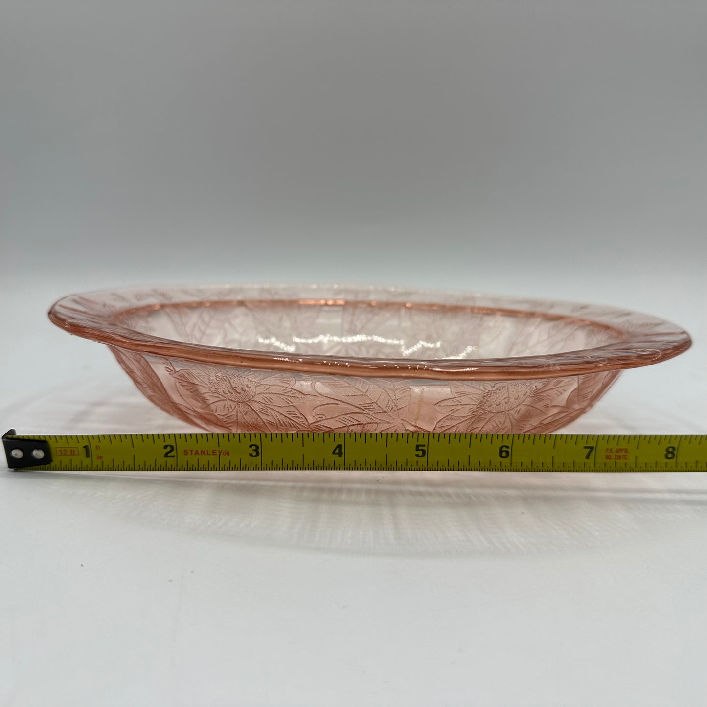 Jeannette Floral Poinsettia Pink 9" Oval  Bowl