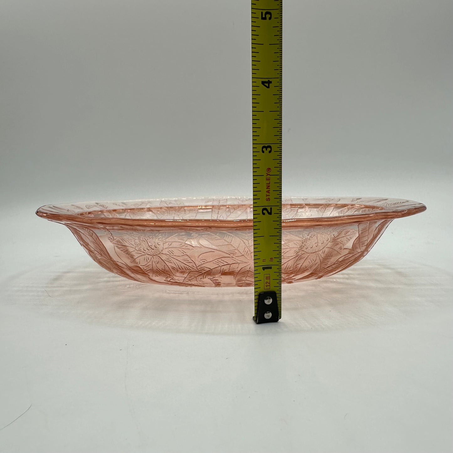 Jeannette Floral Poinsettia Pink 9" Oval  Bowl