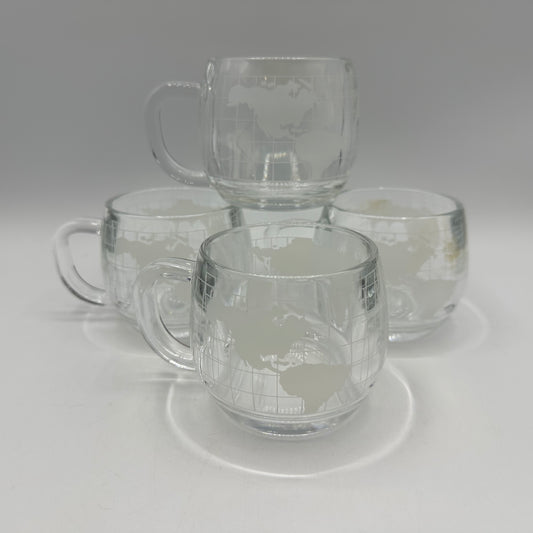 Nestle Nescafe World Clear Cups, Set of 4, 1970s