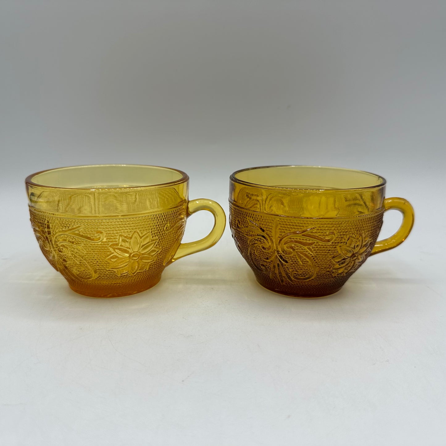 Tiara Sandwich Cup Amber, Lot of 2