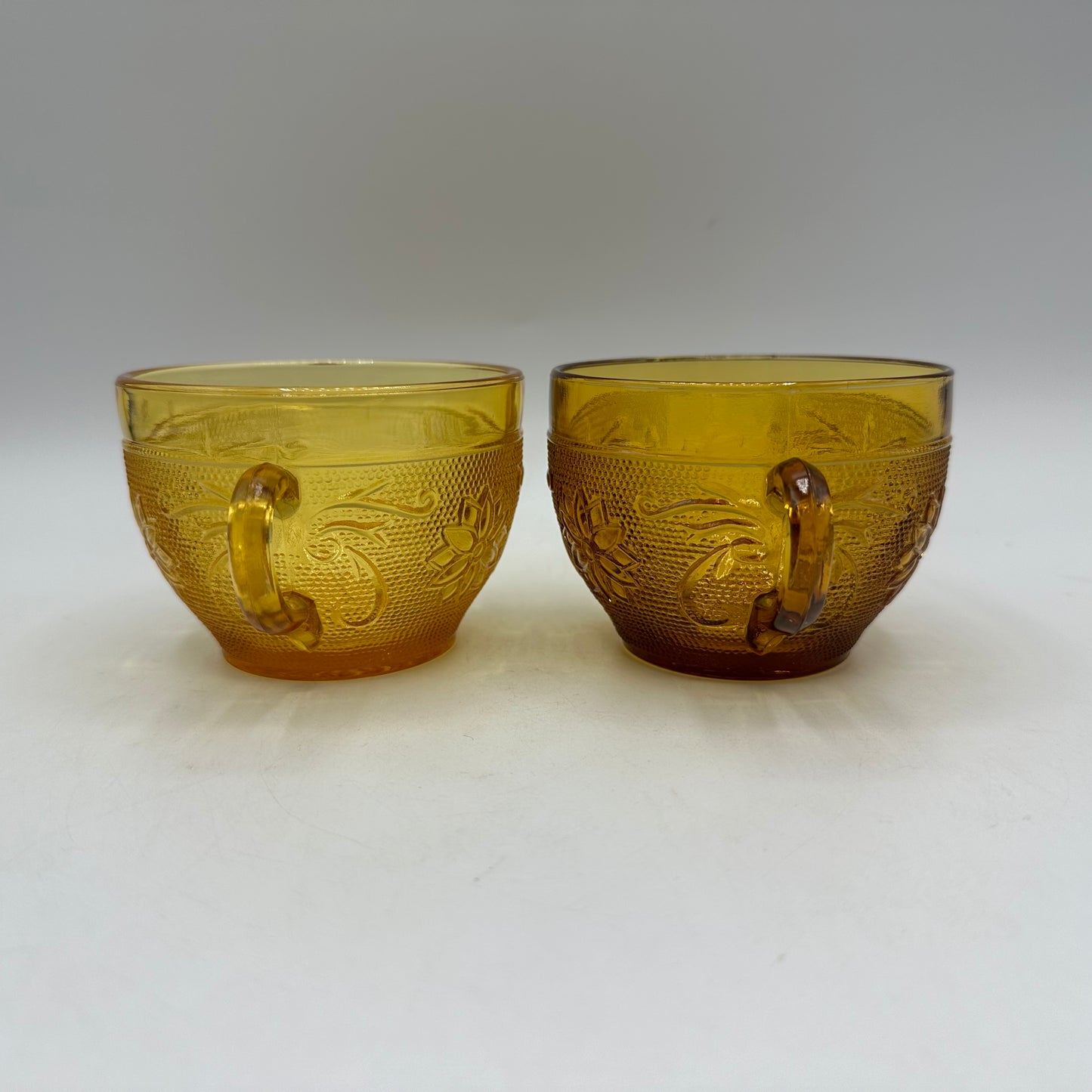 Tiara Sandwich Cup Amber, Lot of 2