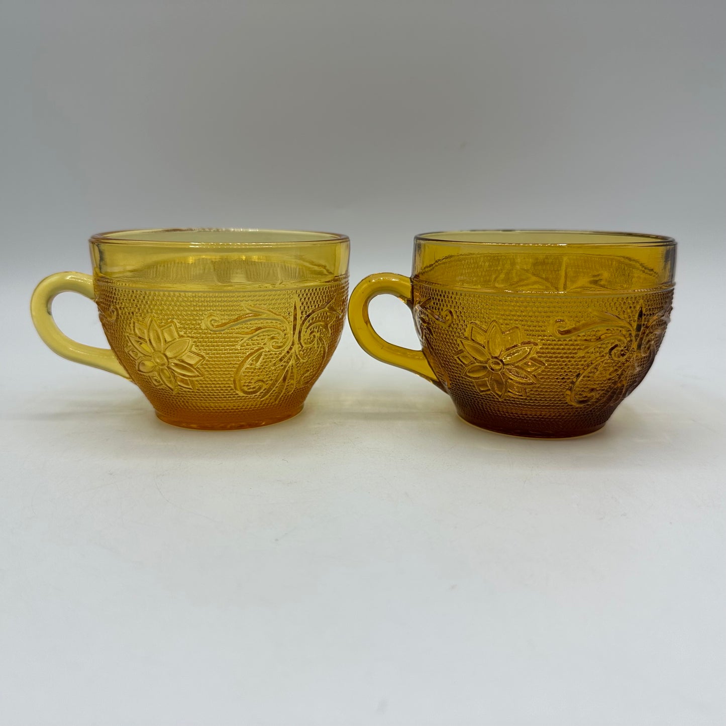 Tiara Sandwich Cup Amber, Lot of 2