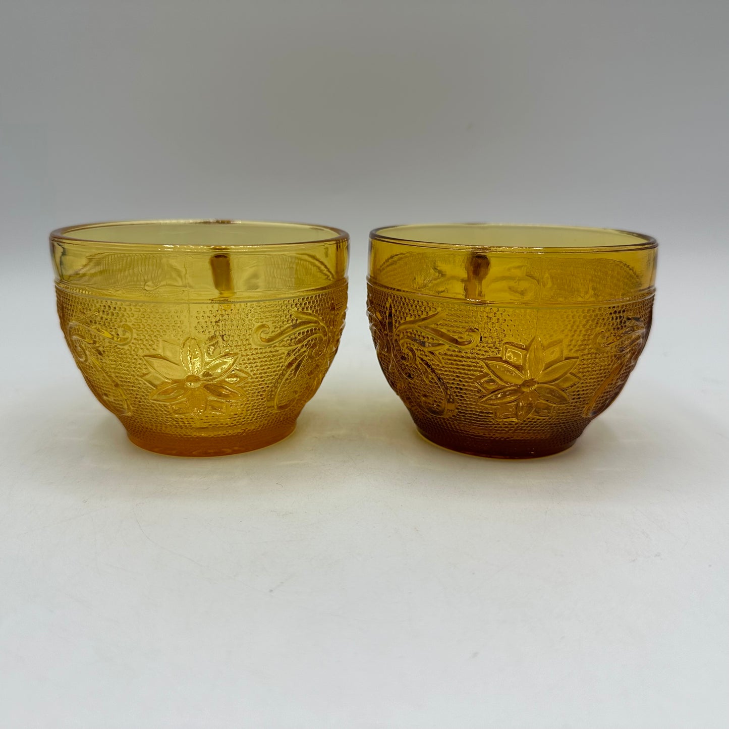 Tiara Sandwich Cup Amber, Lot of 2