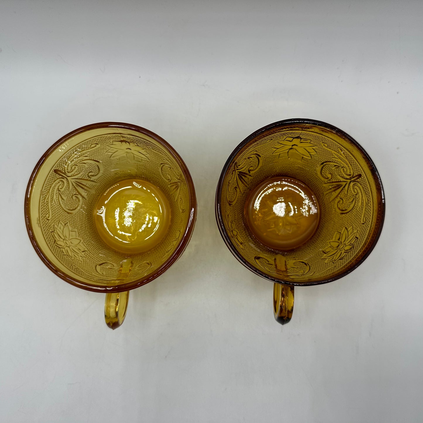 Tiara Sandwich Cup Amber, Lot of 2