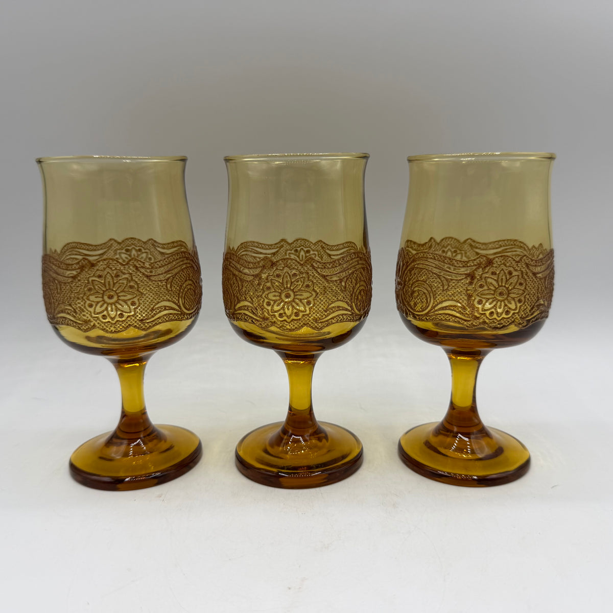 Libbey Floral Americana, Amber, Set of 3