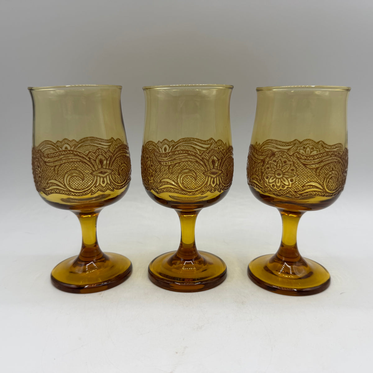 Libbey Floral Americana, Amber, Set of 3