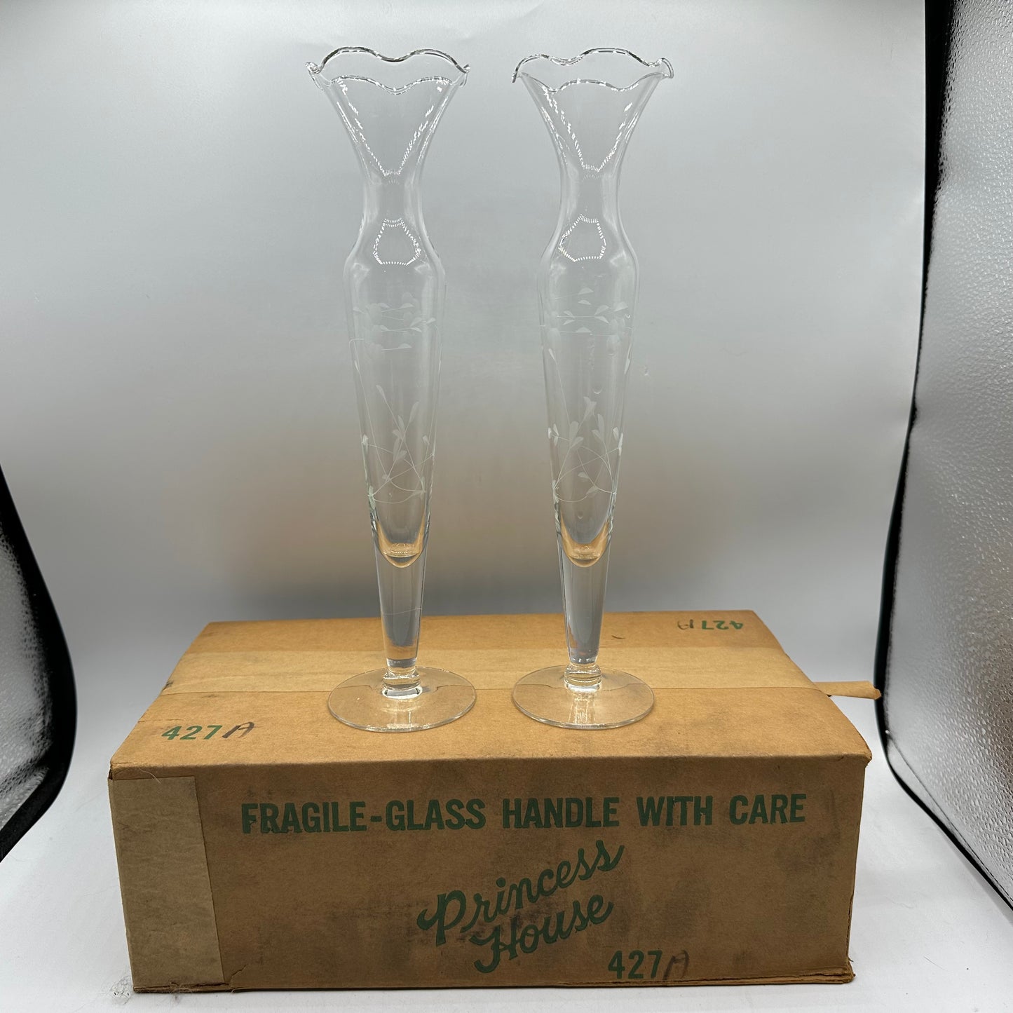 Princess House Heritage Bud Vases, Set of 2