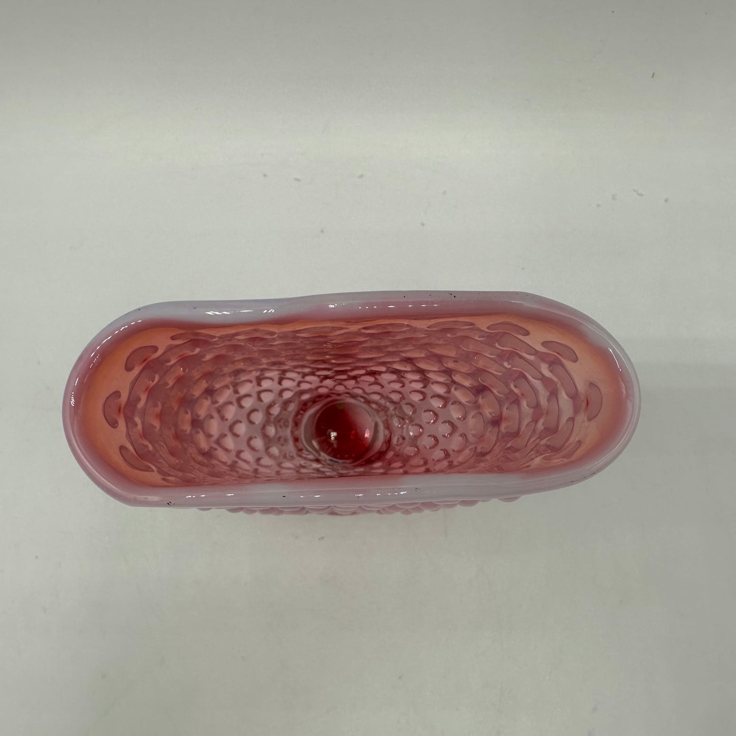 Fenton Cranberry Opalescent Hobnail Fan Vase