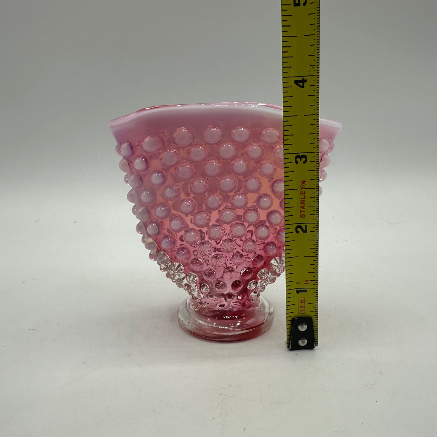 Fenton Cranberry Opalescent Hobnail Fan Vase