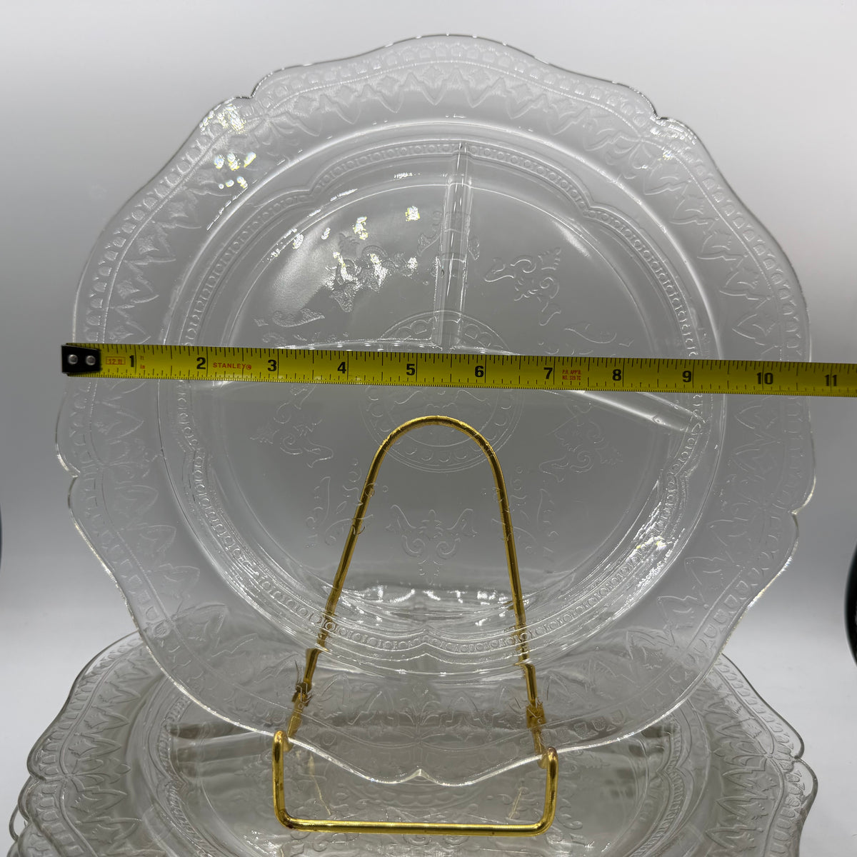 Federal Glass Grill Plates, Patrician Pattern, 1930-1939, Set of 6