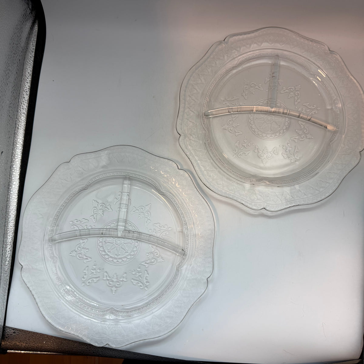 Federal Glass Grill Plates, Patrician Pattern, 1930-1939, Set of 6