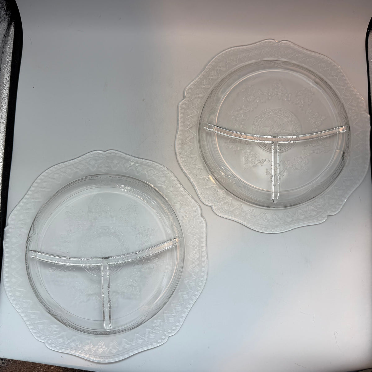 Federal Glass Grill Plates, Patrician Pattern, 1930-1939, Set of 6