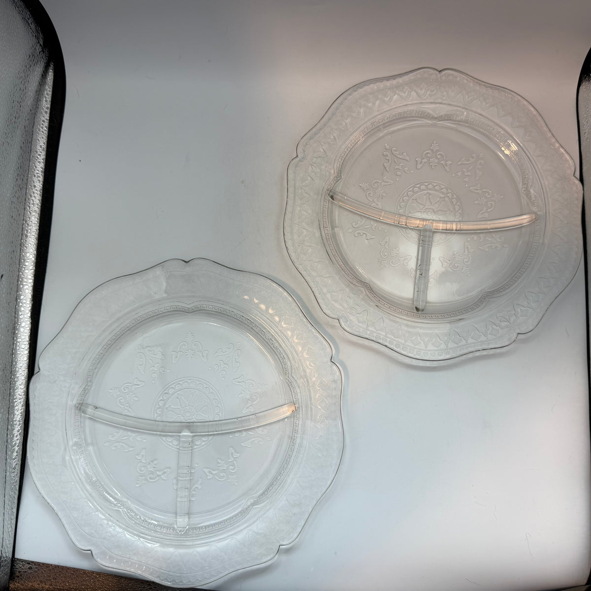 Federal Glass Grill Plates, Patrician Pattern, 1930-1939, Set of 6