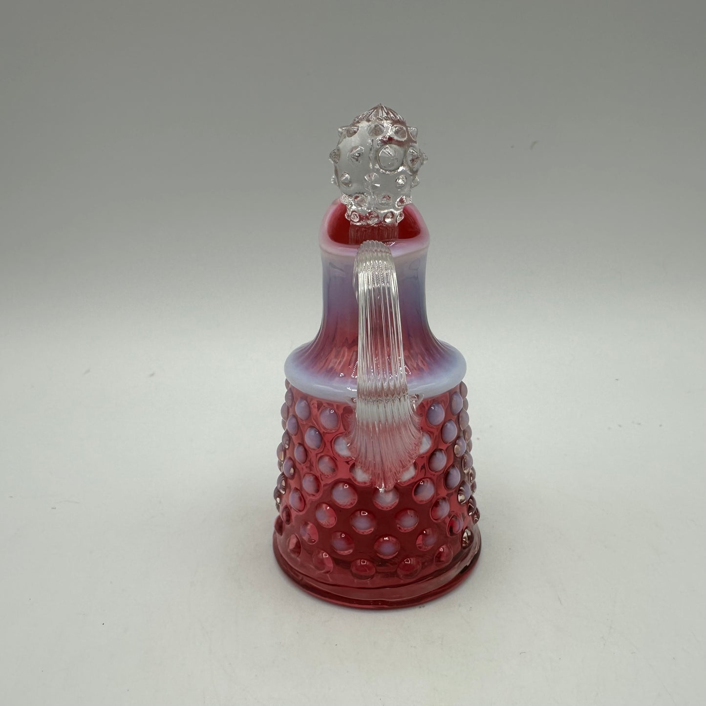 Fenton Cranberry Opalescent Hobnail Cruet, 5"