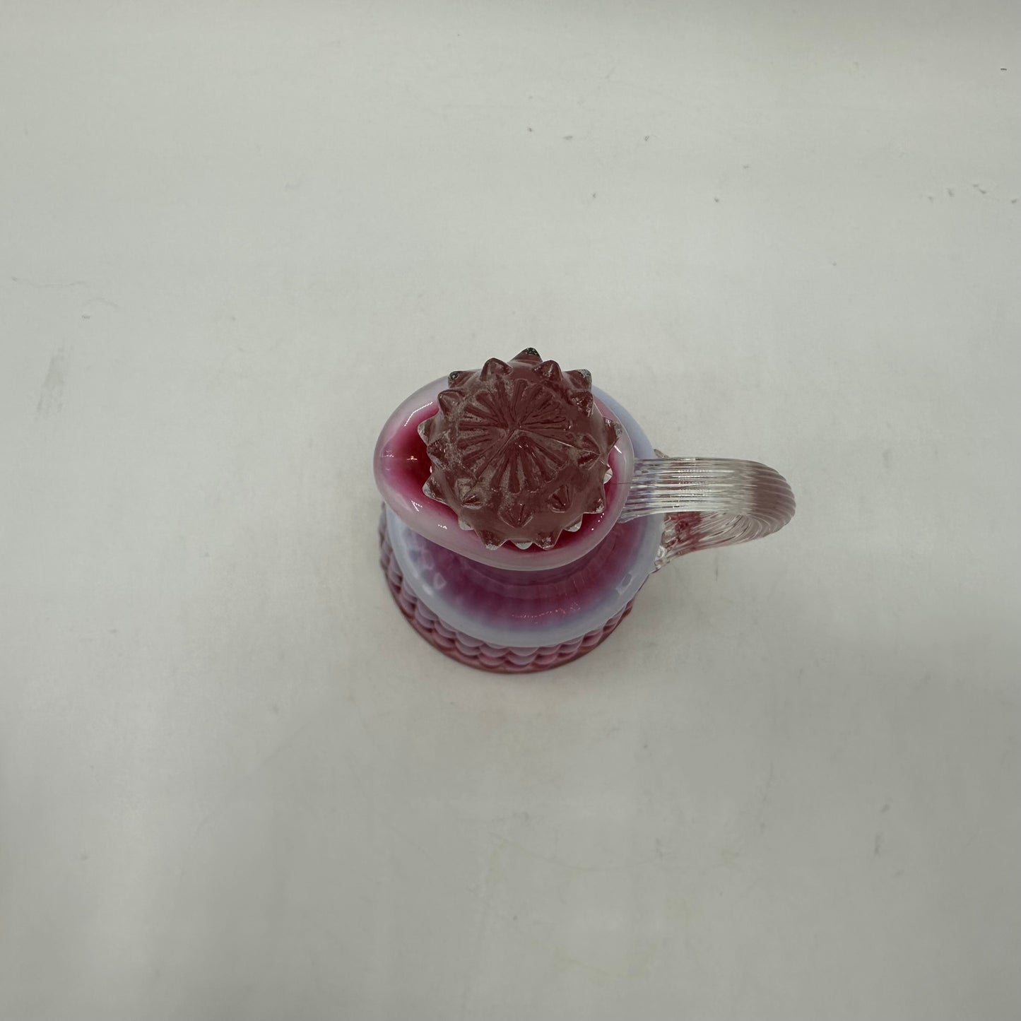 Fenton Cranberry Opalescent Hobnail Cruet, 5"