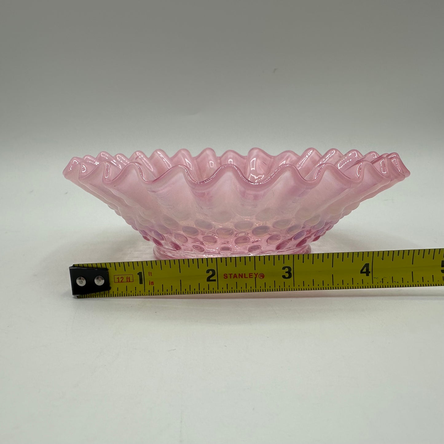 Fenton Pink Opalescent Hobnail Candy Dish
