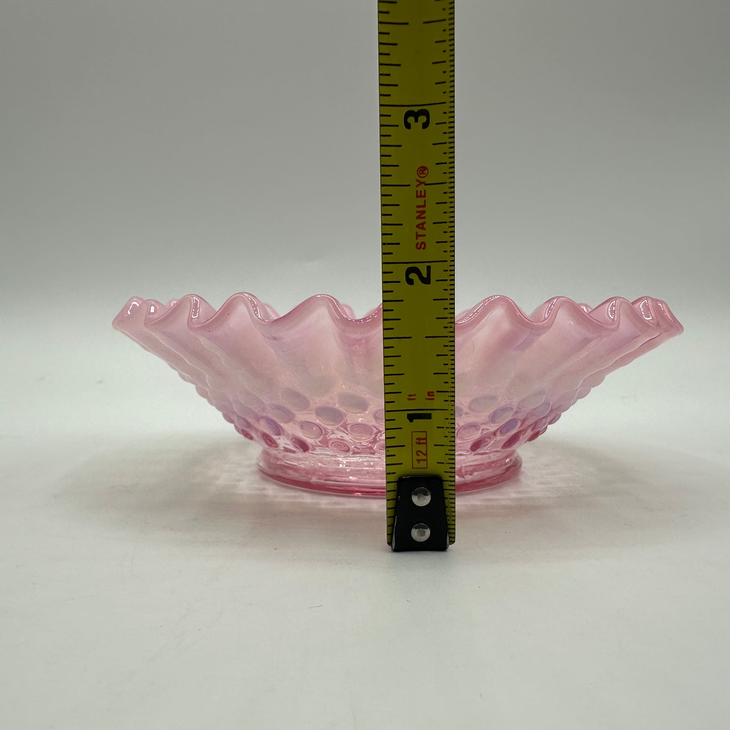 Fenton Pink Opalescent Hobnail Candy Dish