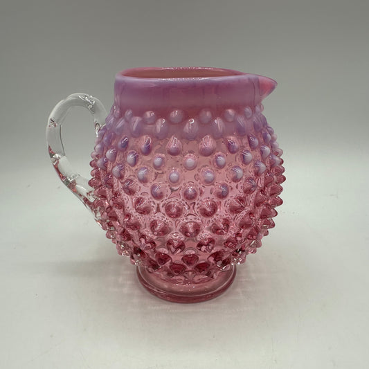Fenton Cranberry Opalescent Hobnail Creamer, 5"